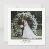 Carte de remerciements de Mariage photo minimalist (Devant)