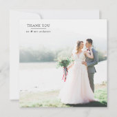 Carte de remerciements de Mariage photo minimalist (Devant)