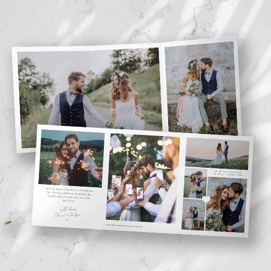 Carte de remerciements de Mariage photo multiple
