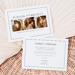 Carte de remerciements de Mariage photo noir blanc