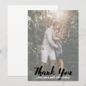 Carte de remerciements de Mariage photo personnali (Devant / Derrière)