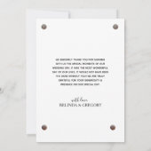 Carte de remerciements de Mariage photo Rustic Woo (Dos)