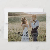 Carte de remerciements de Mariage photo rustique d (Devant)
