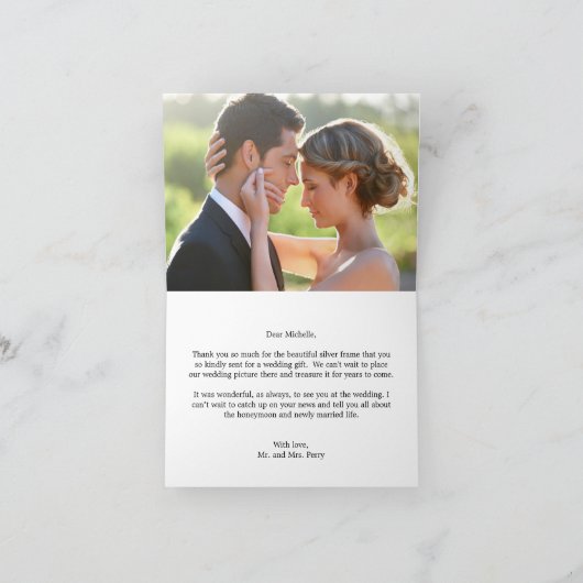 Carte de remerciements de mariage simple et élégan (Intérieur)