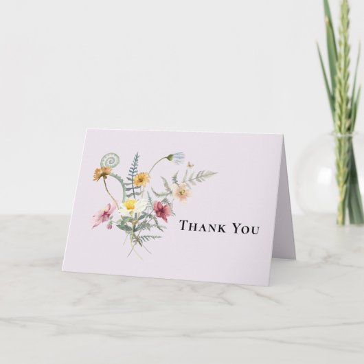 Carte de remerciements de Mariage simple Fleur sau (Devant)