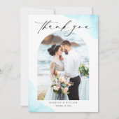 Carte de remerciements de mariage sur la plage (Devant)