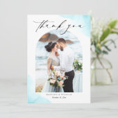 Carte de remerciements de mariage sur la plage (Debout devant)