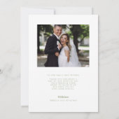 Carte de remerciements de Mariage vert rétro (Dos)