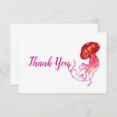 Carte de remerciements de méduse rouge (Devant / Derrière)
