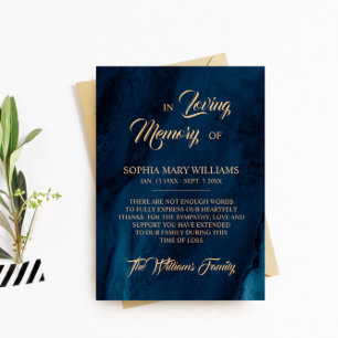 Carte de remerciements de mémoire de la Sympathie