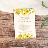 Carte de remerciements de mémoire de la sympathie