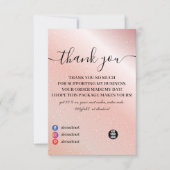 Carte de remerciements de message de remise de Par (Devant)