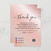 Carte de remerciements de message de remise de Par (Devant / Derrière)