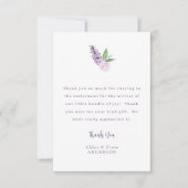 Carte de remerciements de message floral rose pers (Devant)