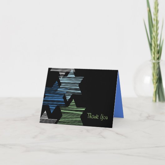 Carte de remerciements de Mitzvah de barre de (Devant)