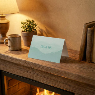 Carte de remerciements de montagnes bleues et vert