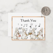 Carte de remerciements de musicien de lapin (Devant/Arrière en situation)