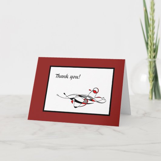 Carte de remerciements de nage de trait de fond (Devant)