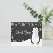 Carte de remerciements de neige hivernale de Pengu (Debout devant)