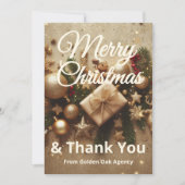 Carte de remerciements de Noël | Ajouter un logo d (Devant)