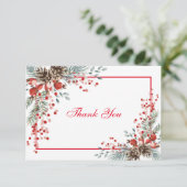 Carte de remerciements De Noël Aux Baies Rouges (Debout devant)