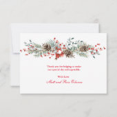 Carte de remerciements De Noël Aux Baies Rouges (Dos)