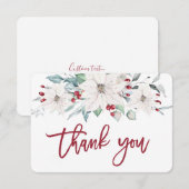 carte de remerciements de Noël blanc (Devant / Derrière)