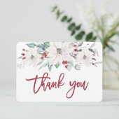 carte de remerciements de Noël blanc (Debout devant)