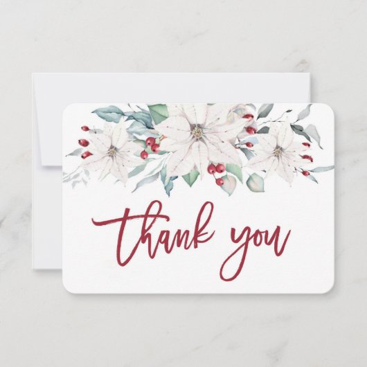 carte de remerciements de Noël blanc (Devant)