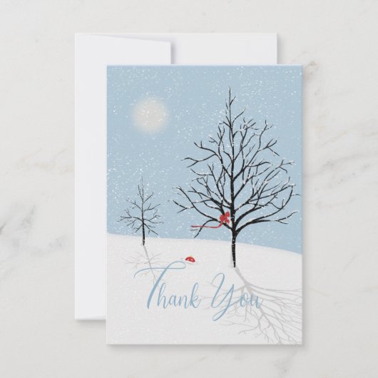 Carte de remerciements de Noël de la forêt enchant (Devant)