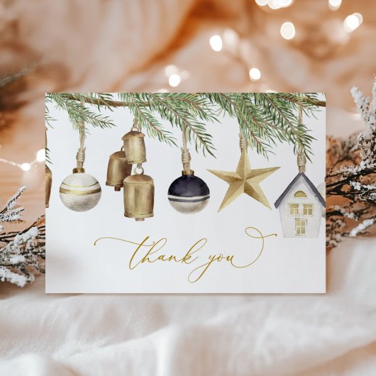 Carte de remerciements de Noël d'hiver