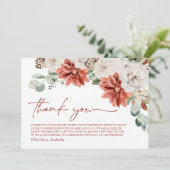 Carte de remerciements de Noël d'hiver rouge (Debout devant)