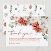 Carte de remerciements de Noël d'hiver rouge (Devant / Derrière)