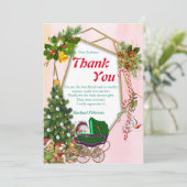 Carte de remerciements de Noël d'or géométrique (Debout devant)