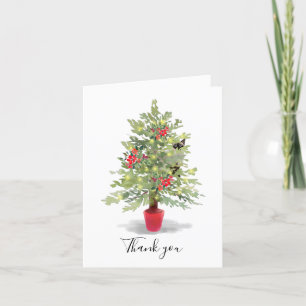 Carte de remerciements de Noël du chat