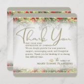 Carte de remerciements de Noël en or (Devant / Derrière)