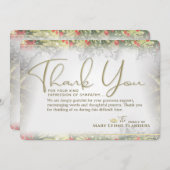 Carte de remerciements de Noël en or (Devant / Derrière)