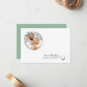 Carte de remerciements de Noël scandinave unique (Devant/Arrière en situation)