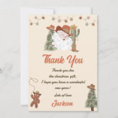 Carte de remerciements de Noël Western Père Noël (Devant)