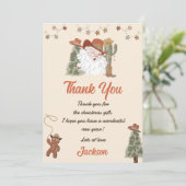 Carte de remerciements de Noël Western Père Noël (Debout devant)
