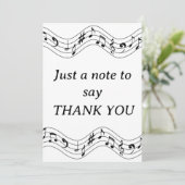 Carte de remerciements de note de musique (Debout devant)