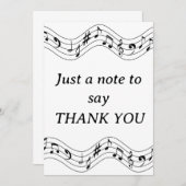 Carte de remerciements de note de musique (Devant / Derrière)