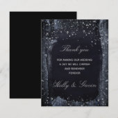 Carte de remerciements de nuit Silver Starry (Devant / Derrière)