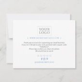 Carte de remerciements de package d'entreprise Blu (Dos)