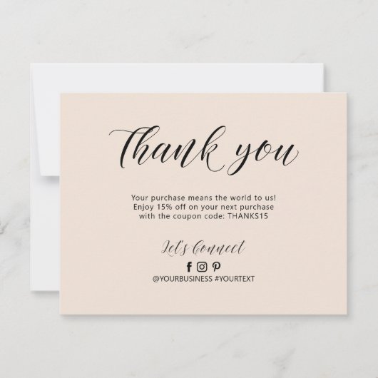 Carte de remerciements de package d'entreprise de  (Devant)