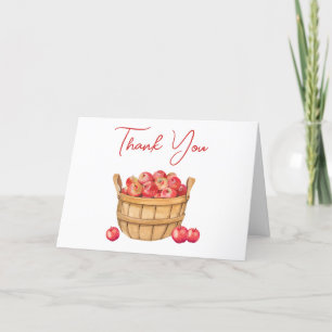 Carte de remerciements de panier de pomme d'automn