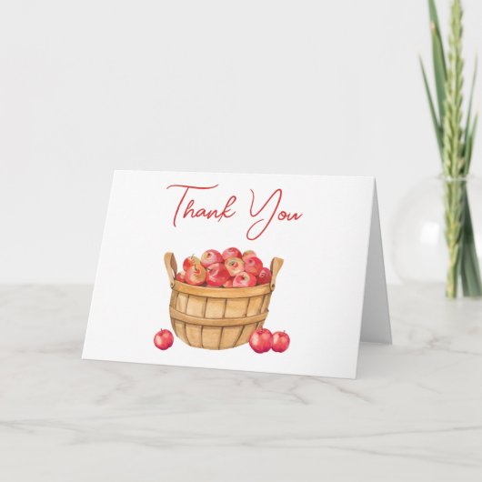 Carte de remerciements de panier de pomme d'automn (Devant)