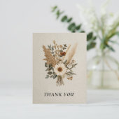 Carte de remerciements de papier texturé Fleur sau (Debout devant)