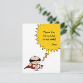 Carte de remerciements de partie de super héros (Debout devant)