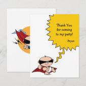 Carte de remerciements de partie de super héros (Devant / Derrière)